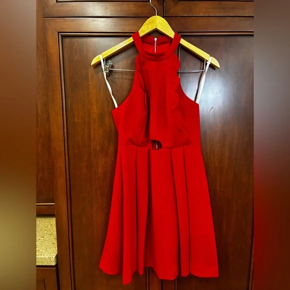 NWOT BCBGeneration Vibrant Red Mini Dress - Picture 4 of 11